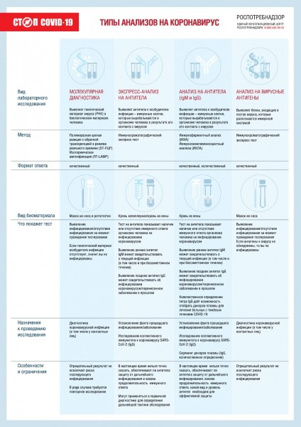 В Роспотребнадзоре рассказали о видах исследований на COVID-19